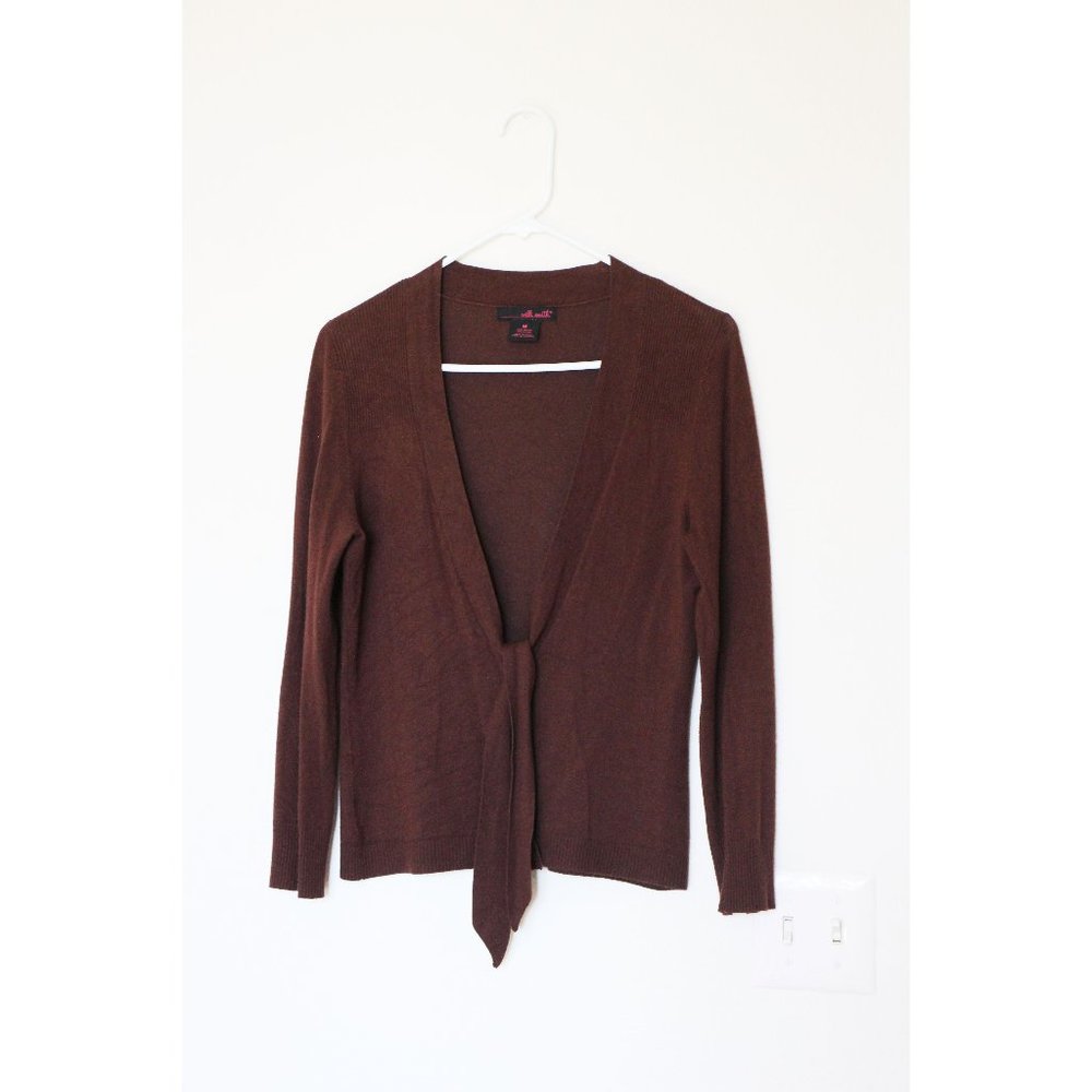 Willi Smith Brown Bow Tie Button down Cardigan M